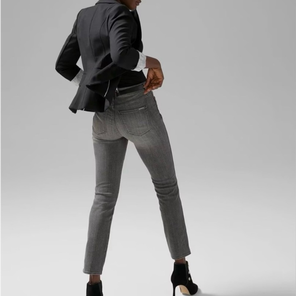 White House Black Market | High‑Rise Slim Straight | Grey Wash | 2